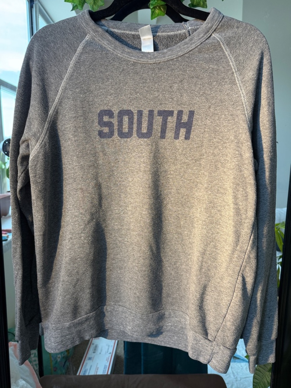 Alternative Grey Crewneck Sweatshirt with Navy 'SOUTH' Print